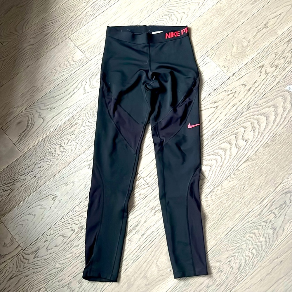 Nike pro pink and black leggings